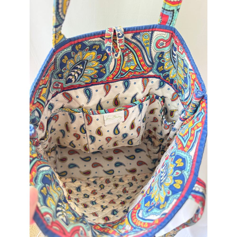 Vera Bradley Shoulder Bag Wallet Set Marina Paisley Quilted Retired Print Purse - Picture 6 of 11